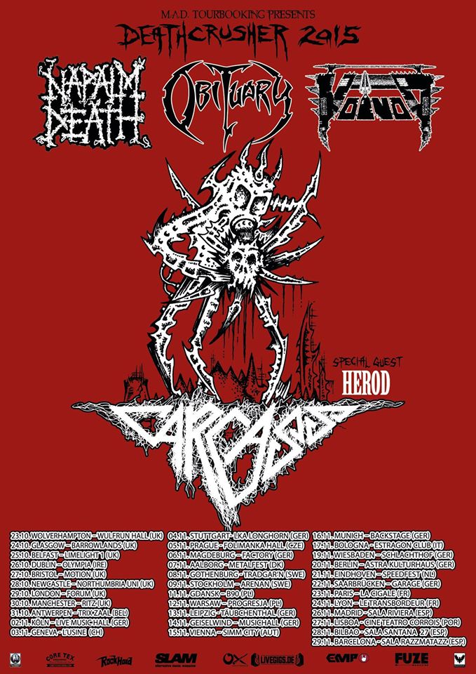 Live Review: Carcass, Obituary, Napalm Death, Voivod & Herod