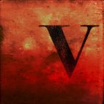 Roman numeral V (Five) on a fiery red background